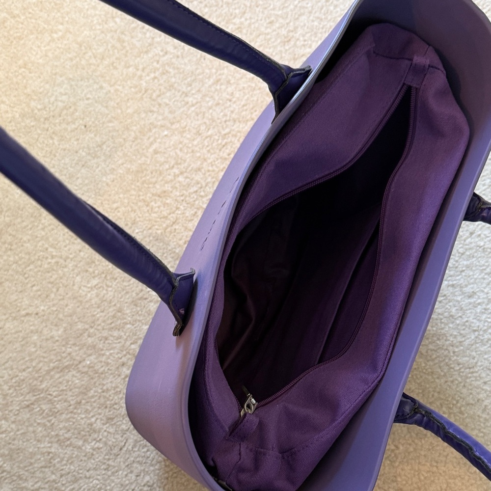 O bag Purple Tote with Matching Handles - Picture 7 of 9